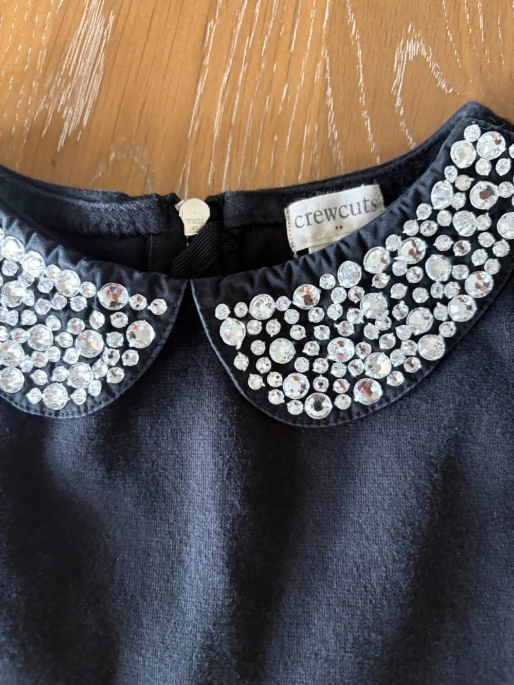 Crewcuts Girls Black Dress with Rhinestone Peter Pan Collar